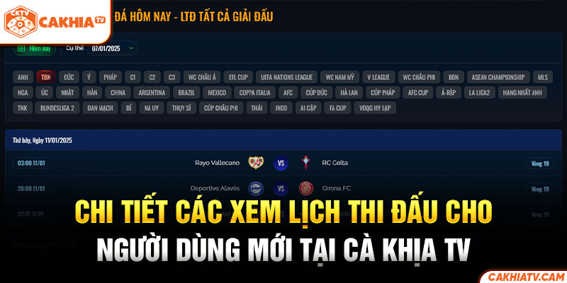 Chi tiết các xem lịch thi đấu cho người dùng mới tại Cà Khịa TV