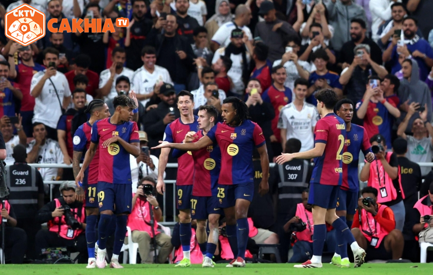 Barca giành chiến thắng thuyết phục trước Real để giành chức vô địch Siêu cúp Tây Ban Nha. Ảnh: Getty