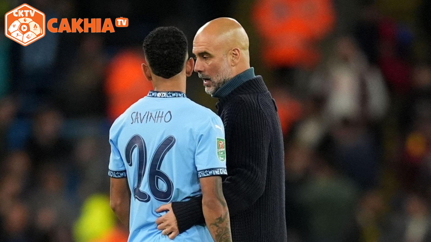 Guardiola đang phát huy tốt những phẩm chất của Savinho – Ảnh: Getty